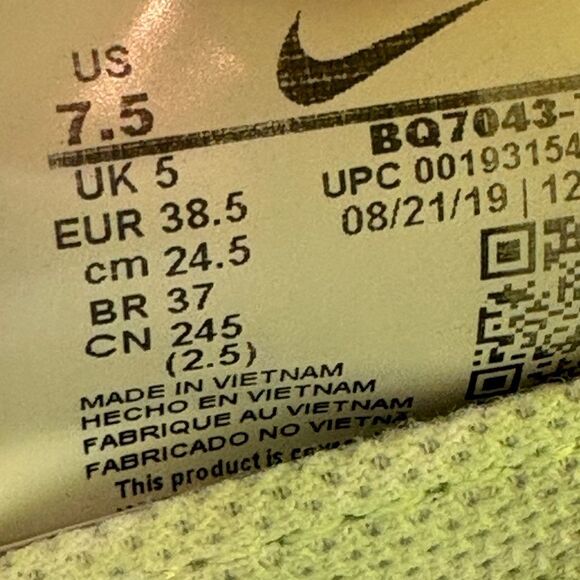 Nike Shoes Womens 7.5 Air Zoom SuperRep Barely Volt Sneakers Green - Picture 8 of 8